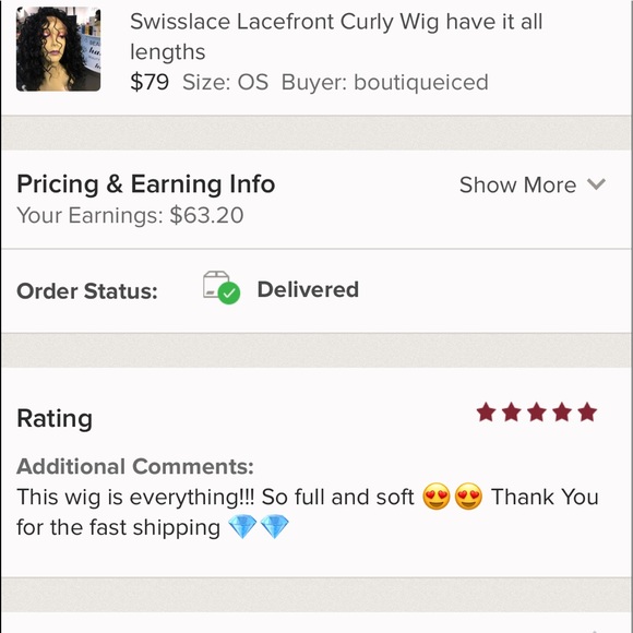 Black curly swisslace lacefront Freepart Long Wig - Picture 8 of 8